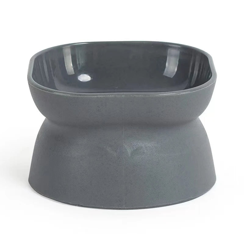 Elevated Anti-Vomit Cat Bowl - Tilted Whisker-Friendly Feeder