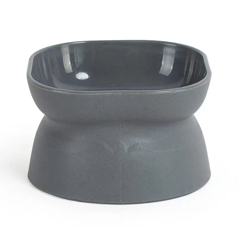 Elevated Anti-Vomit Cat Bowl - Tilted Whisker-Friendly Feeder