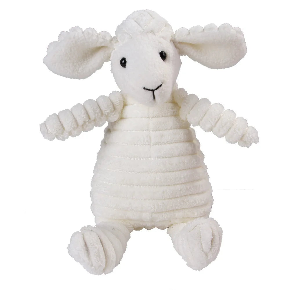 Corduroy Monkey and Pig Dog Toy - Squeaky Plush for Large Dogs