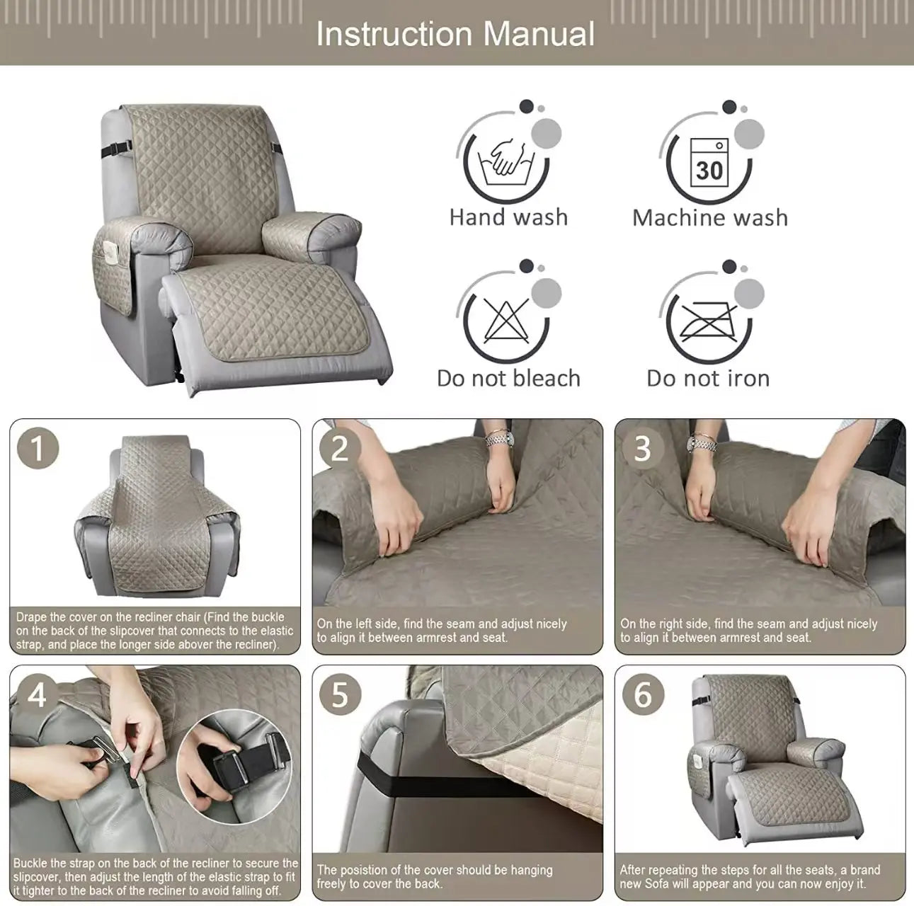 Quilted Sofa Cover for Pets - Anti-Wear Slipcover for 1 to 3 Seaters