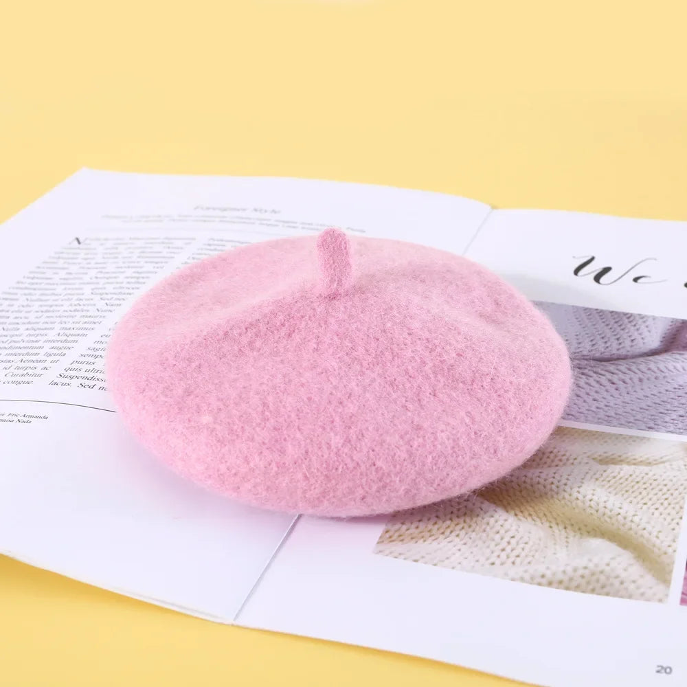 Wool Pet Beret - Adjustable Hat for Cats and Small Dogs