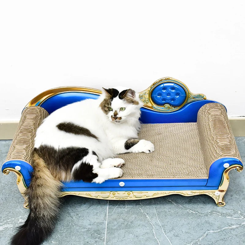 Cat Scratcher Sofa Bed - Corrugated Scratch Lounge for Large Cats
