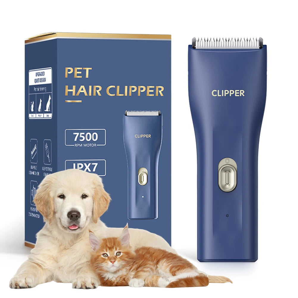 Dog Grooming Clipper - USB Rechargeable Waterproof Pet Trimmer