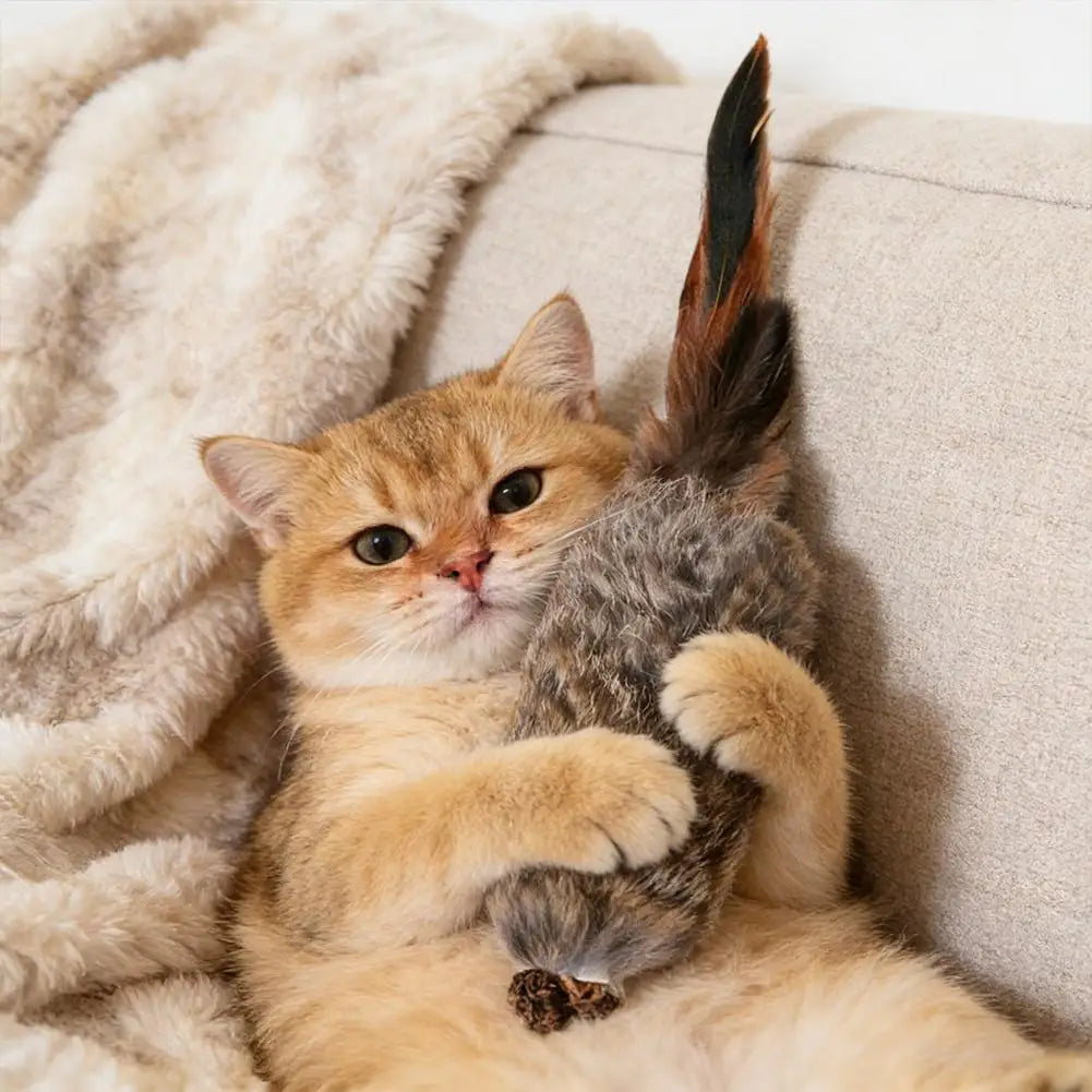 Faux Fur Cat Kicker Toy - Soft Plush Hunting Toy for Kittens