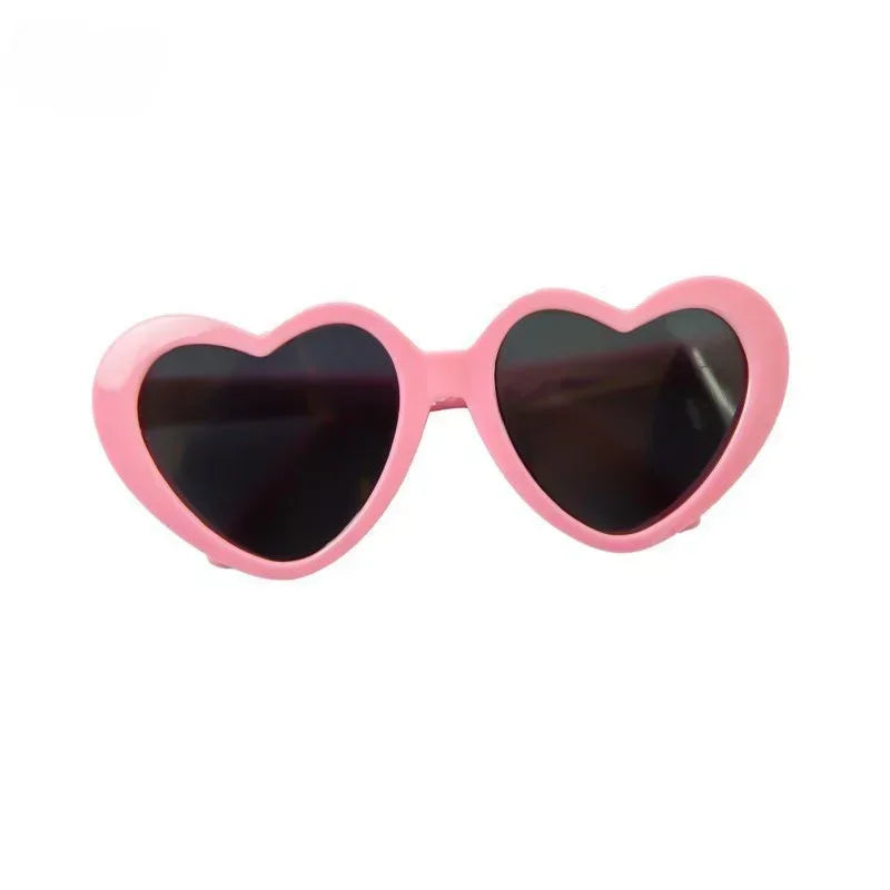 Heart-Shaped Pet Sunglasses - Photo Accessory for Dogs and Cats