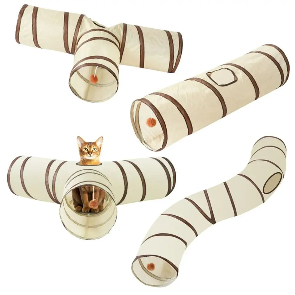 Foldable Cat Tunnel Tube - Breathable Play Nest and Training Toy