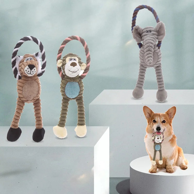 Squeaky Fleece Dog Toy - Soft Indoor Chew for Puppies and Kittens