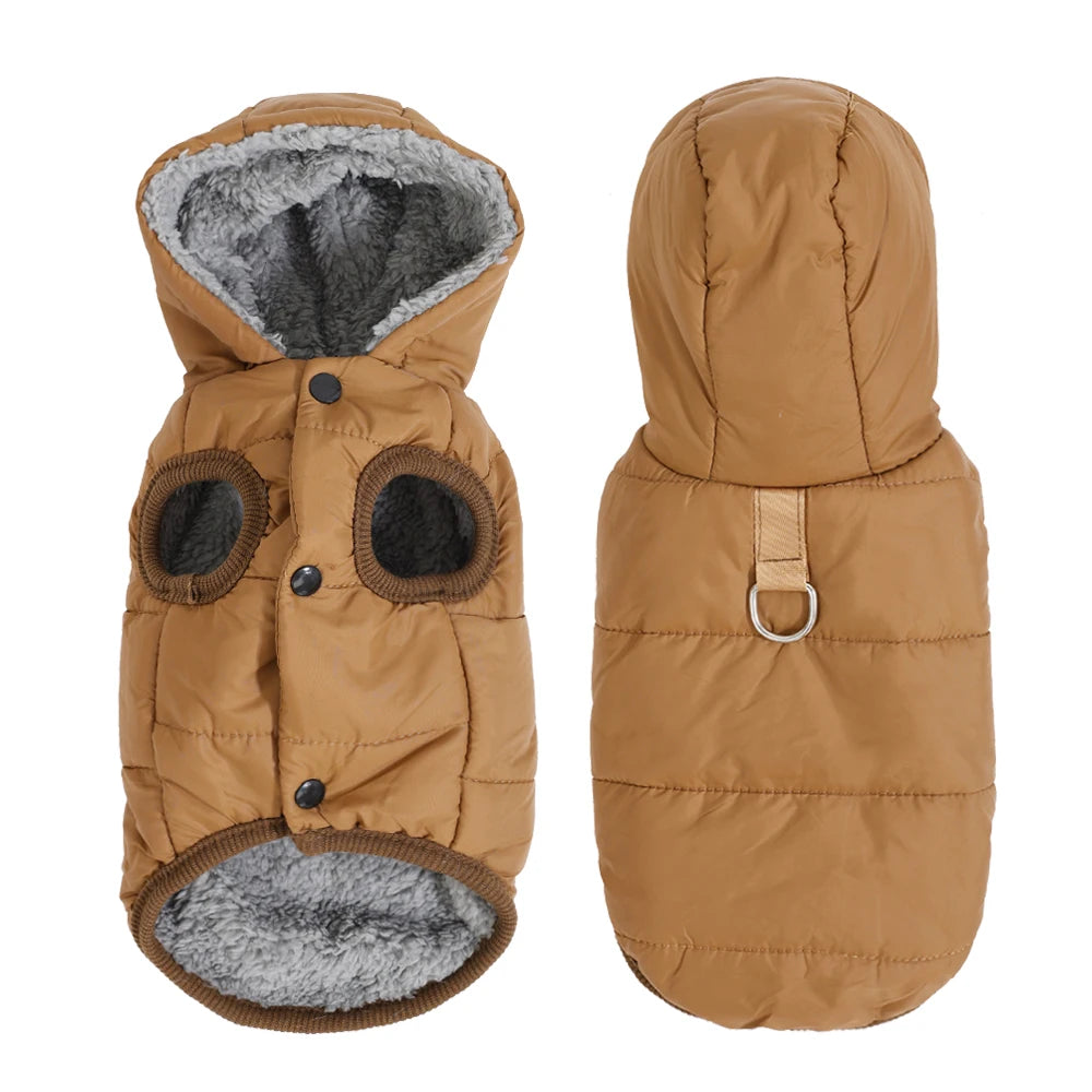 Fleece Pet Hoodie - Windproof Winter Coat for Cats and Small Dogs