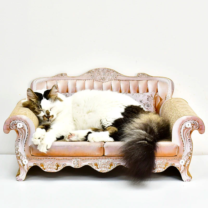 Cat Scratcher Sofa Bed - Corrugated Scratch Lounge for Large Cats