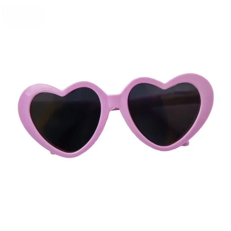 Heart-Shaped Pet Sunglasses - Photo Accessory for Dogs and Cats