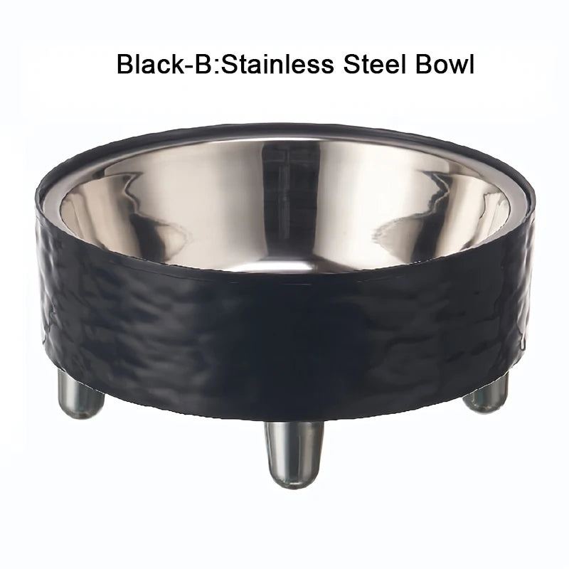 Elevated Stainless Steel Pet Bowl - Anti-Tip Neck Protection Feeder