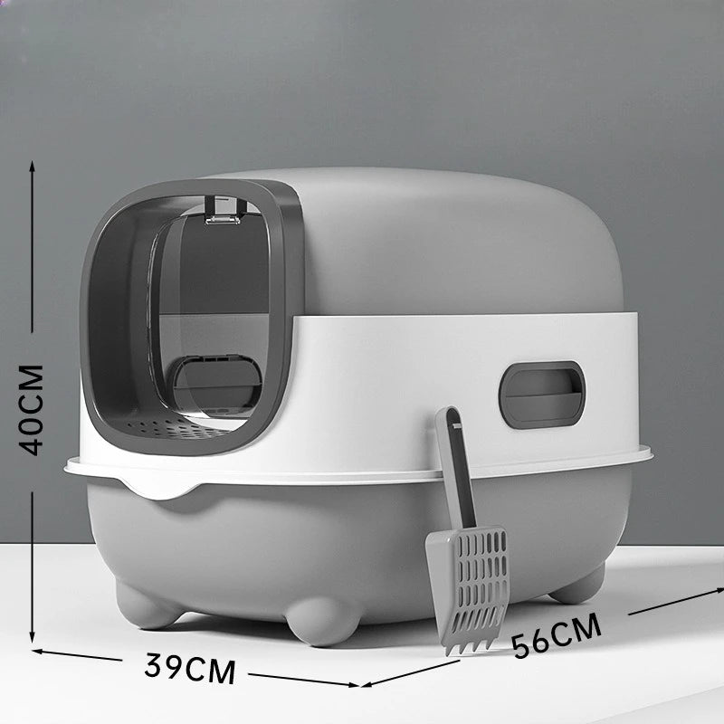Dome Cat Litter Box - Closed Litter Tray with Scoop, 40x39x56cm