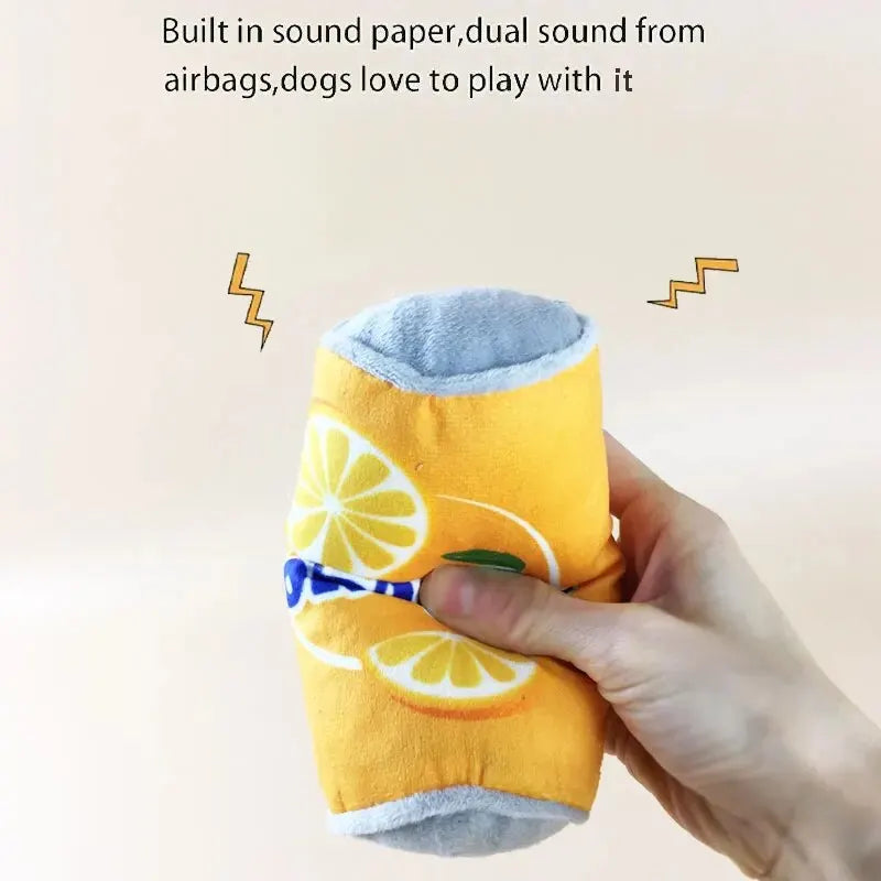 Plush Beer Bottle Dog Toy - Soft Squeaky Boredom Buster