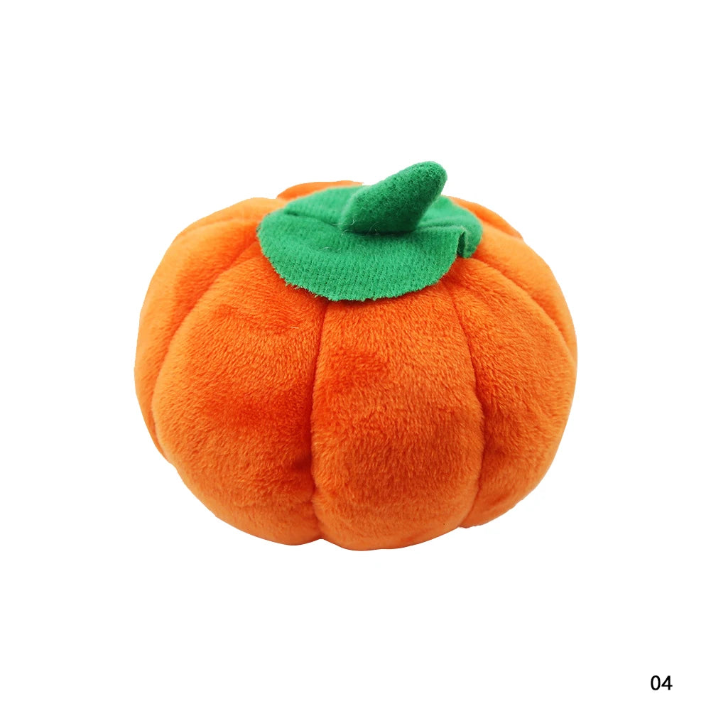 Fruit Plush Dog Toys - Cartoon Squeaky Chews for Dogs and Cats