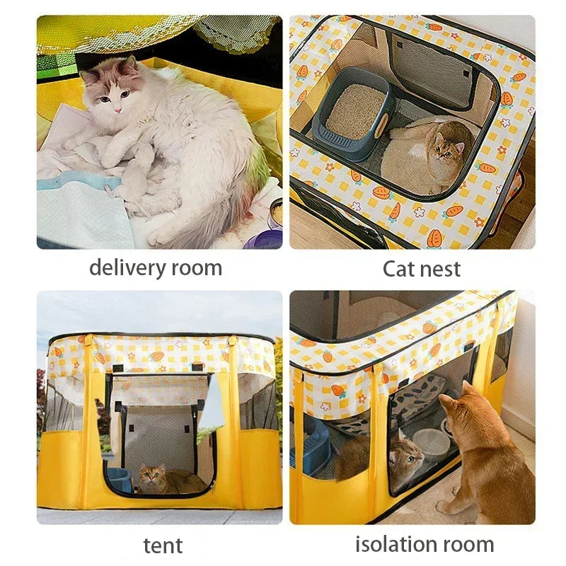 Folding Cat House Tent - Cosy Delivery Room and Kitten Bed