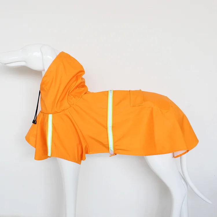 Hooded Dog Raincoat - Reflective Waterproof Cloak for Large Dogs