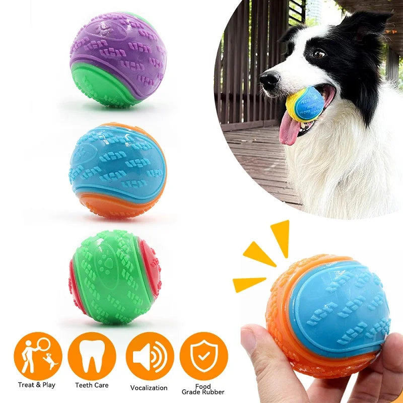 Soft TPR Dog Ball - Squeaky Bite-Resistant Dental Chew Toy