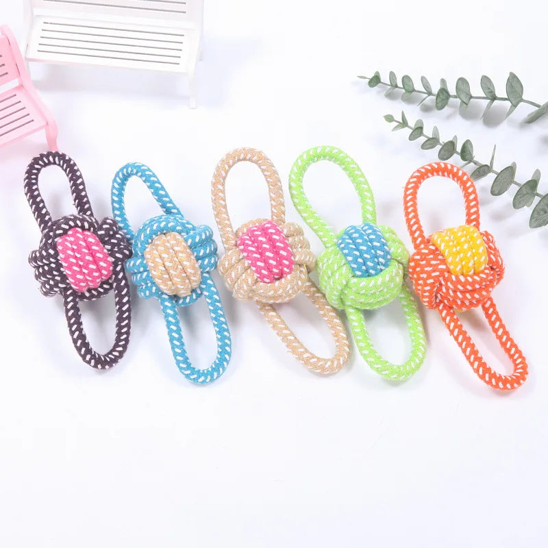 Cotton Rope Dog Ball - Dental Chew and Tug Toy for Puppies and Dogs