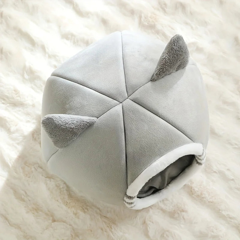 Deep Sleeping Cat Cave Bed - Soft Enclosed Nest with Cushion Mat