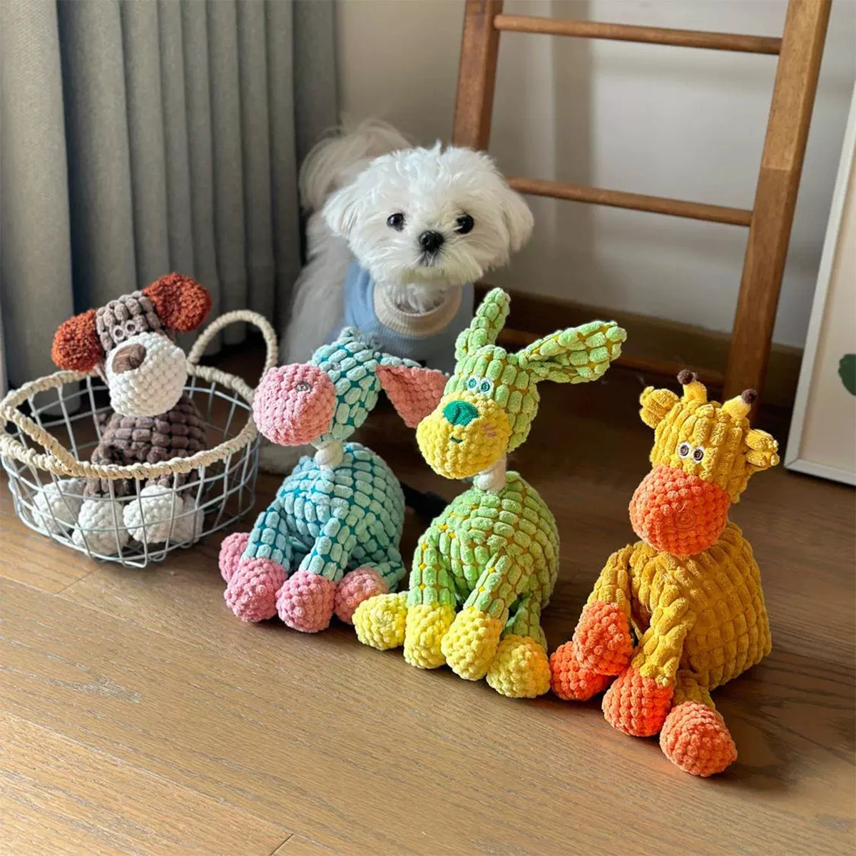 Donkey Plush Dog Toy - Squeaky Teething Toy for Puppies