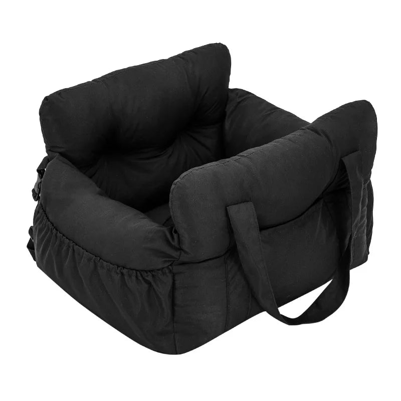 Dog Car Seat with Safety Belt - Non-Slip Washable Travel Bed