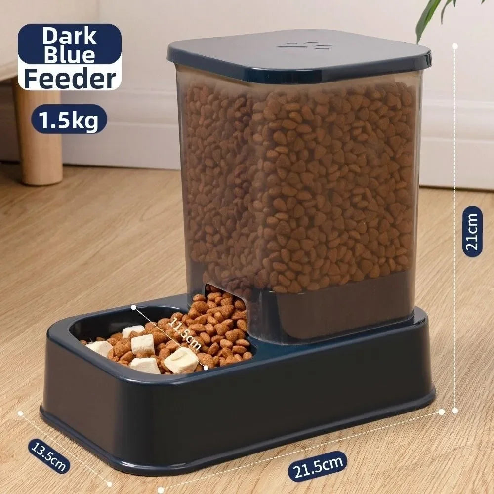 800mL Automatic Pet Feeder Set - Food Bowl and Water Dispenser