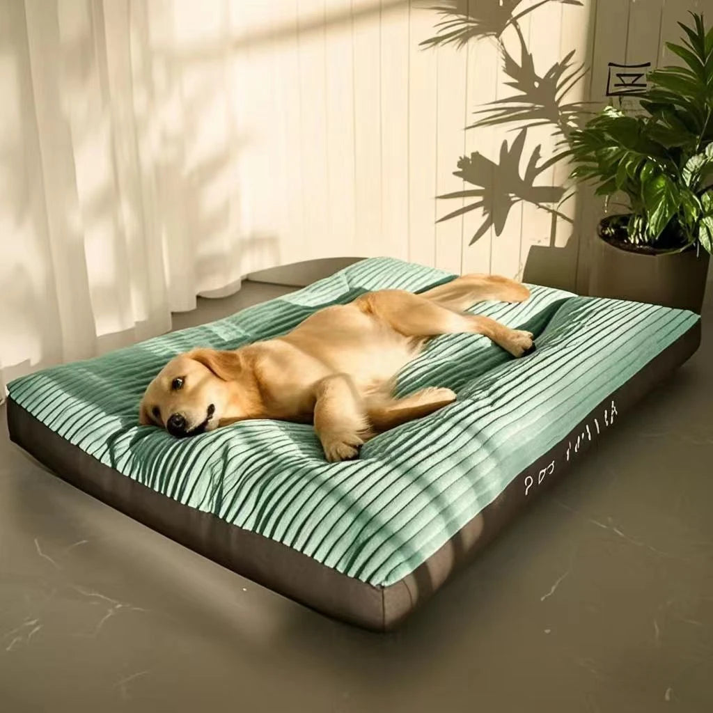 Washable Corduroy Dog Bed - Deep Sleep Cushion for Small to Large Dogs