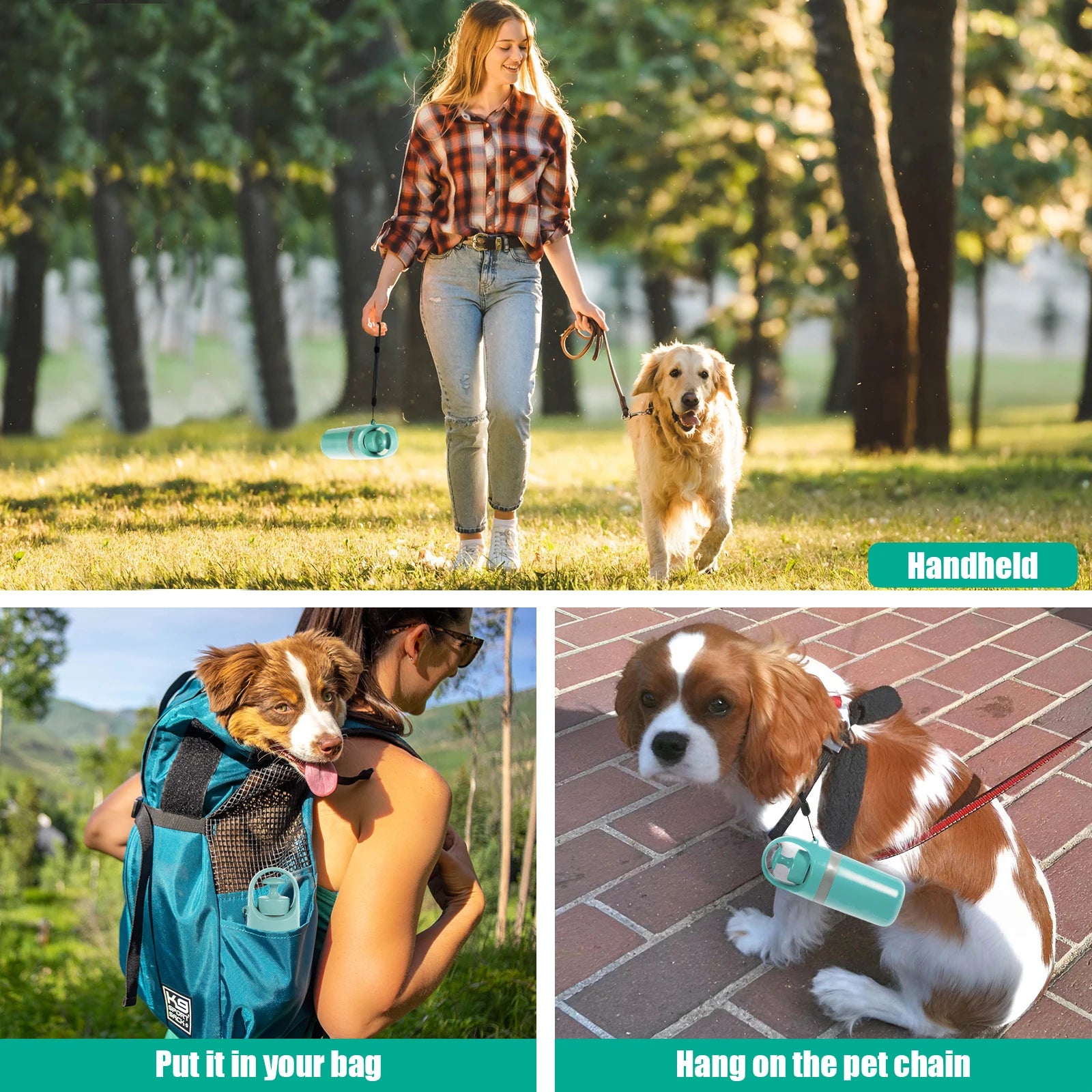 Portable Dog Poop Scooper with Built-In Waste Bag Dispenser