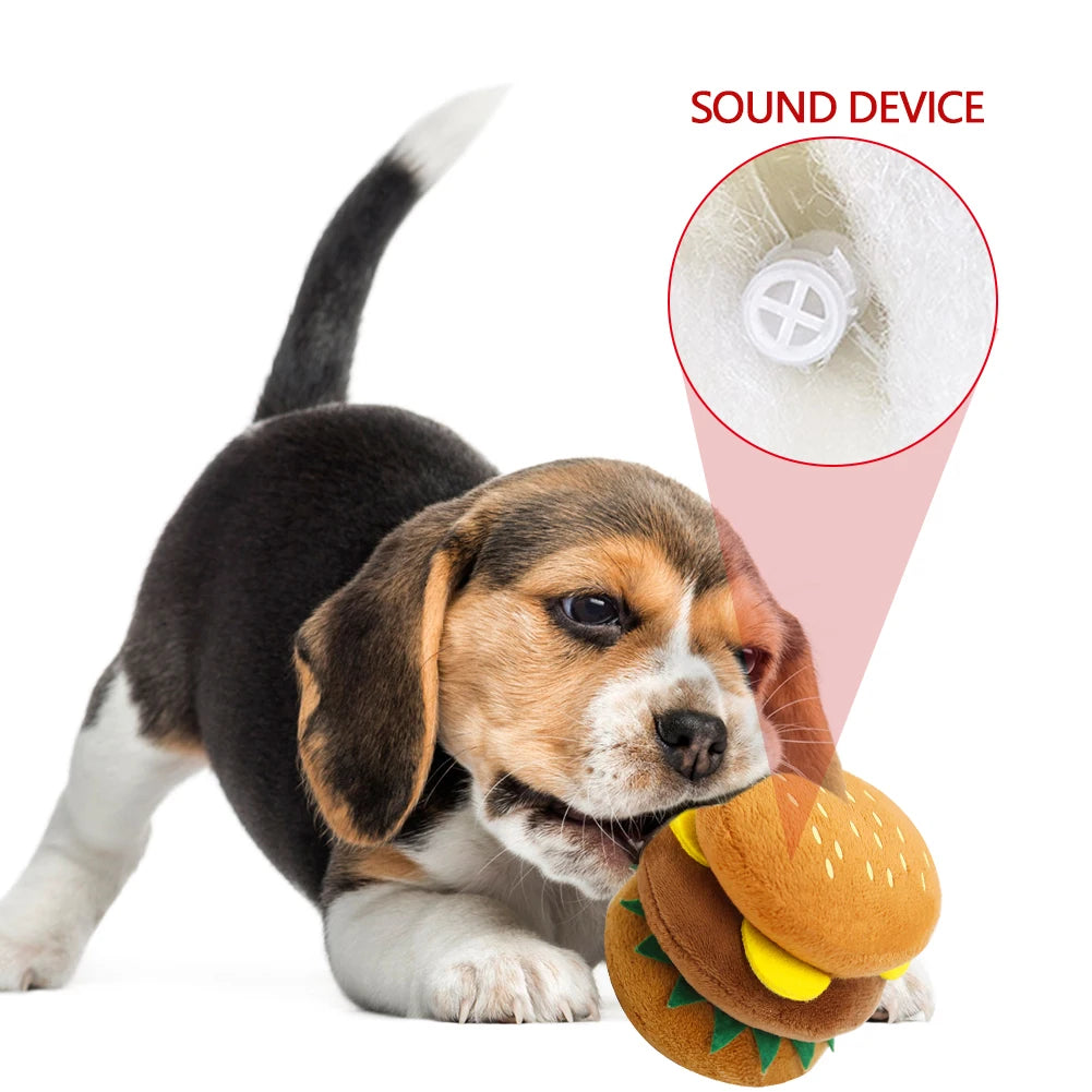 Fruit Plush Dog Toys - Cartoon Squeaky Chews for Dogs and Cats