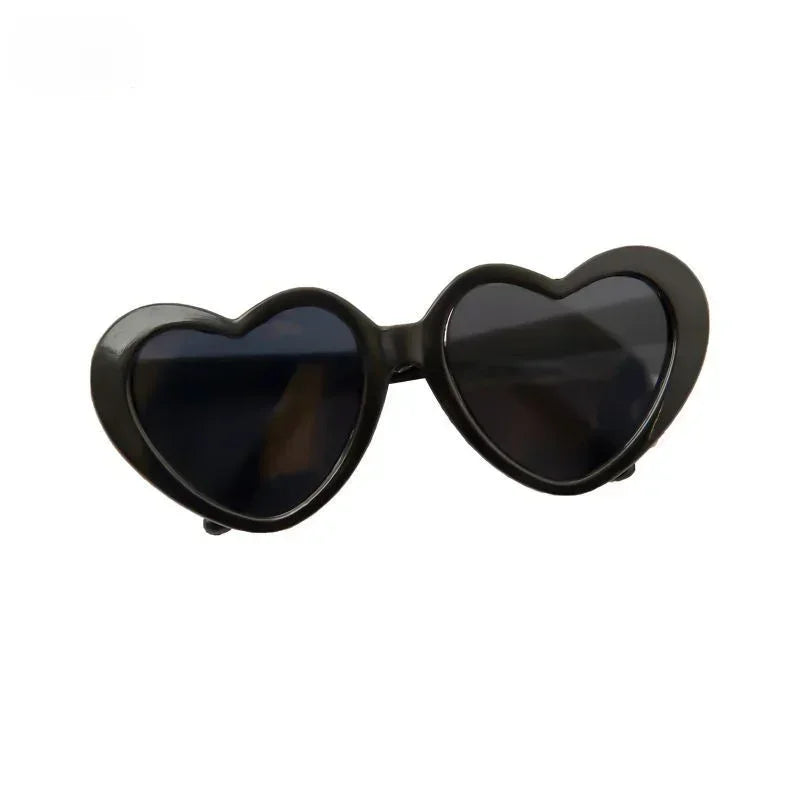 Heart-Shaped Pet Sunglasses - Photo Accessory for Dogs and Cats