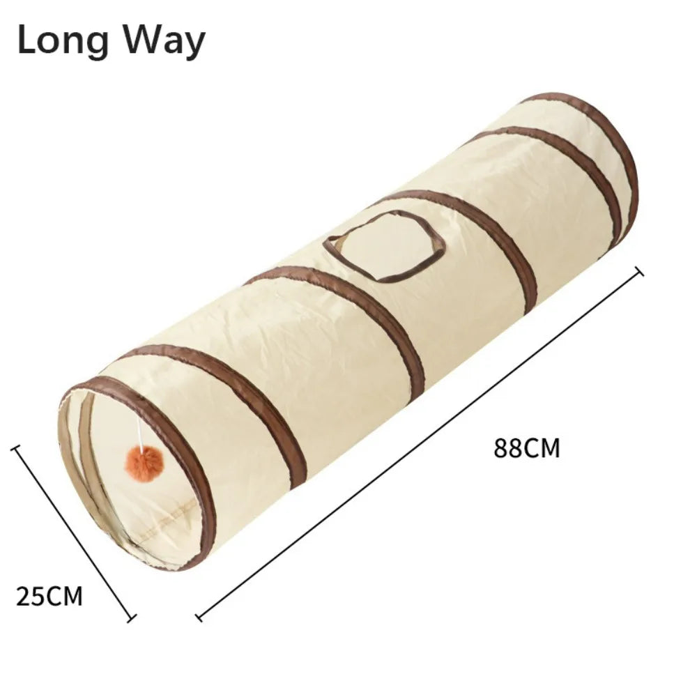 Foldable Cat Tunnel Tube - Breathable Play Nest and Training Toy