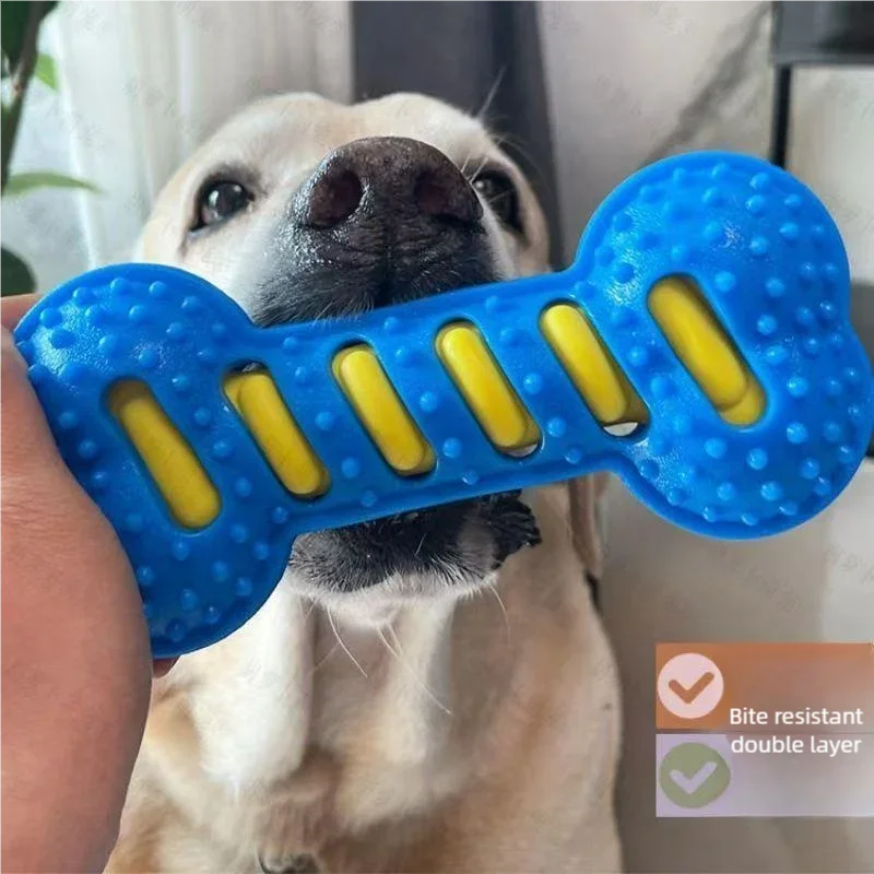 Rubber Dog Chew Stick - Dental Molar Bone Toy for Puppies