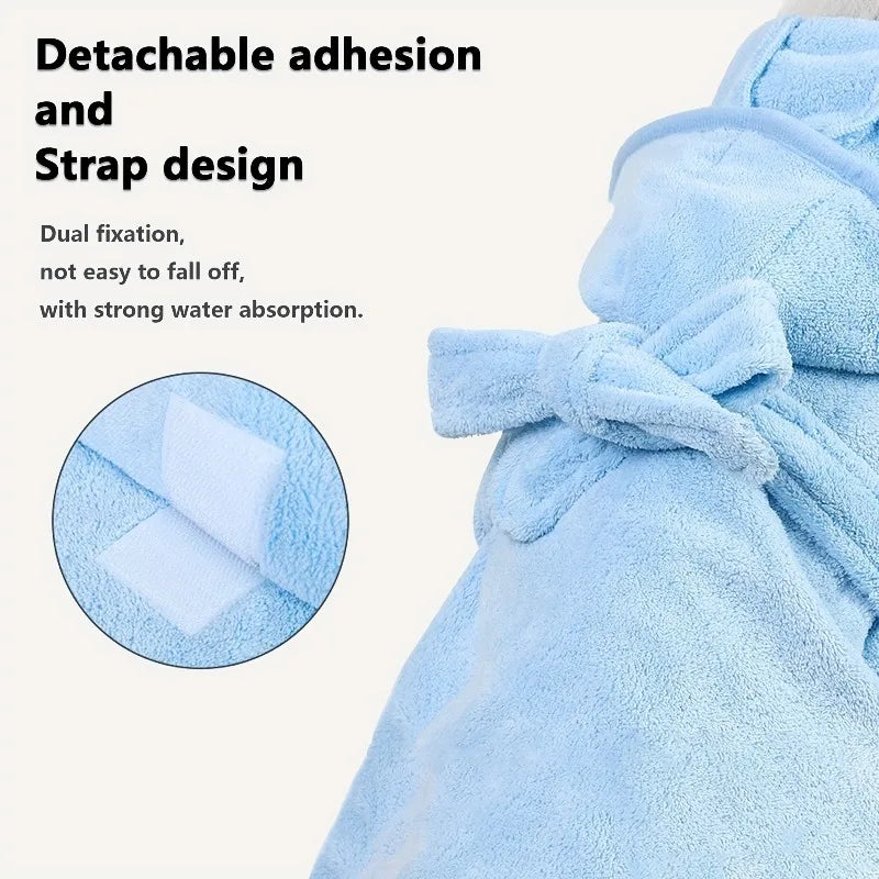 Absorbent Dog Bathrobe Towel - Fast Drying Robe for Small and Medium Dogs