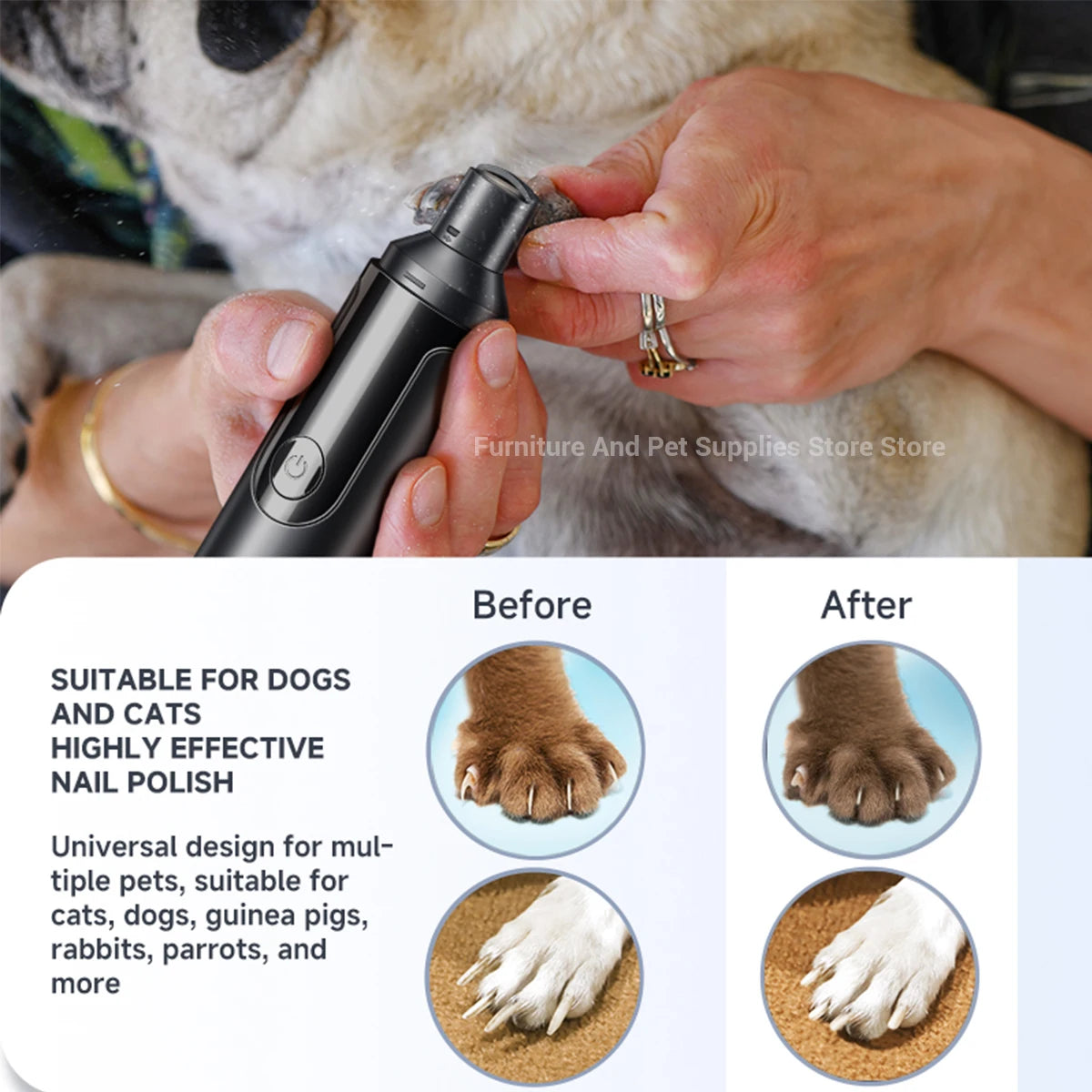 Electric Dog Nail Grinder - USB Rechargeable Quiet Nail Trimmer