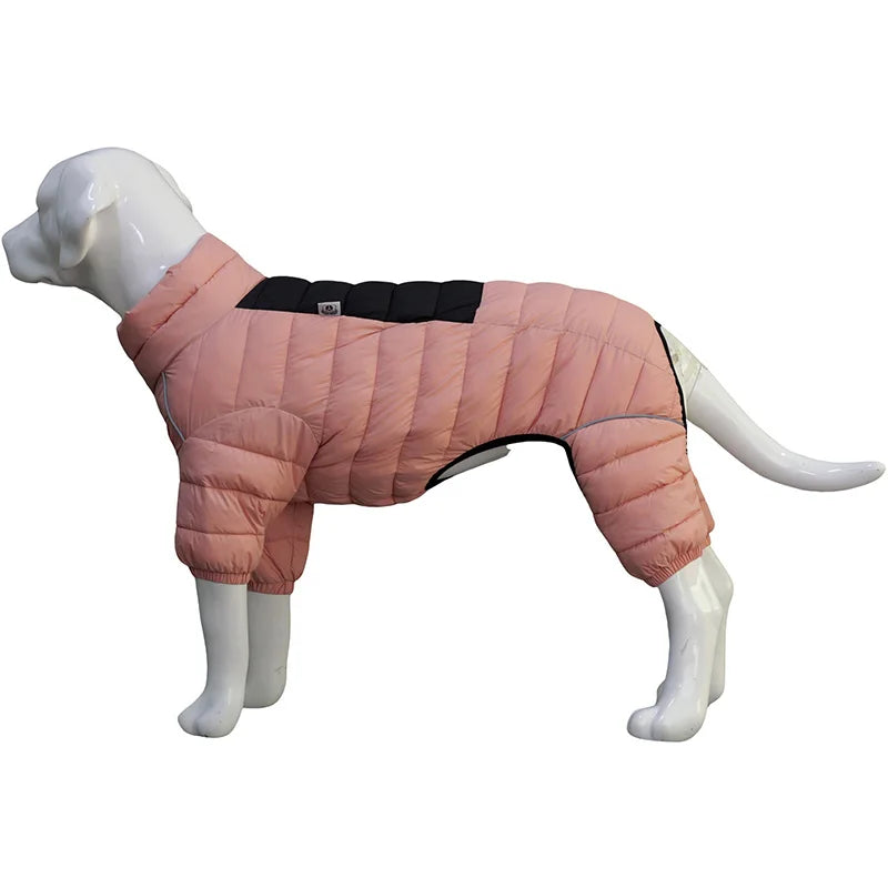 Padded Dog Winter Coat - Windproof Four-Leg Suit for Cold Weather