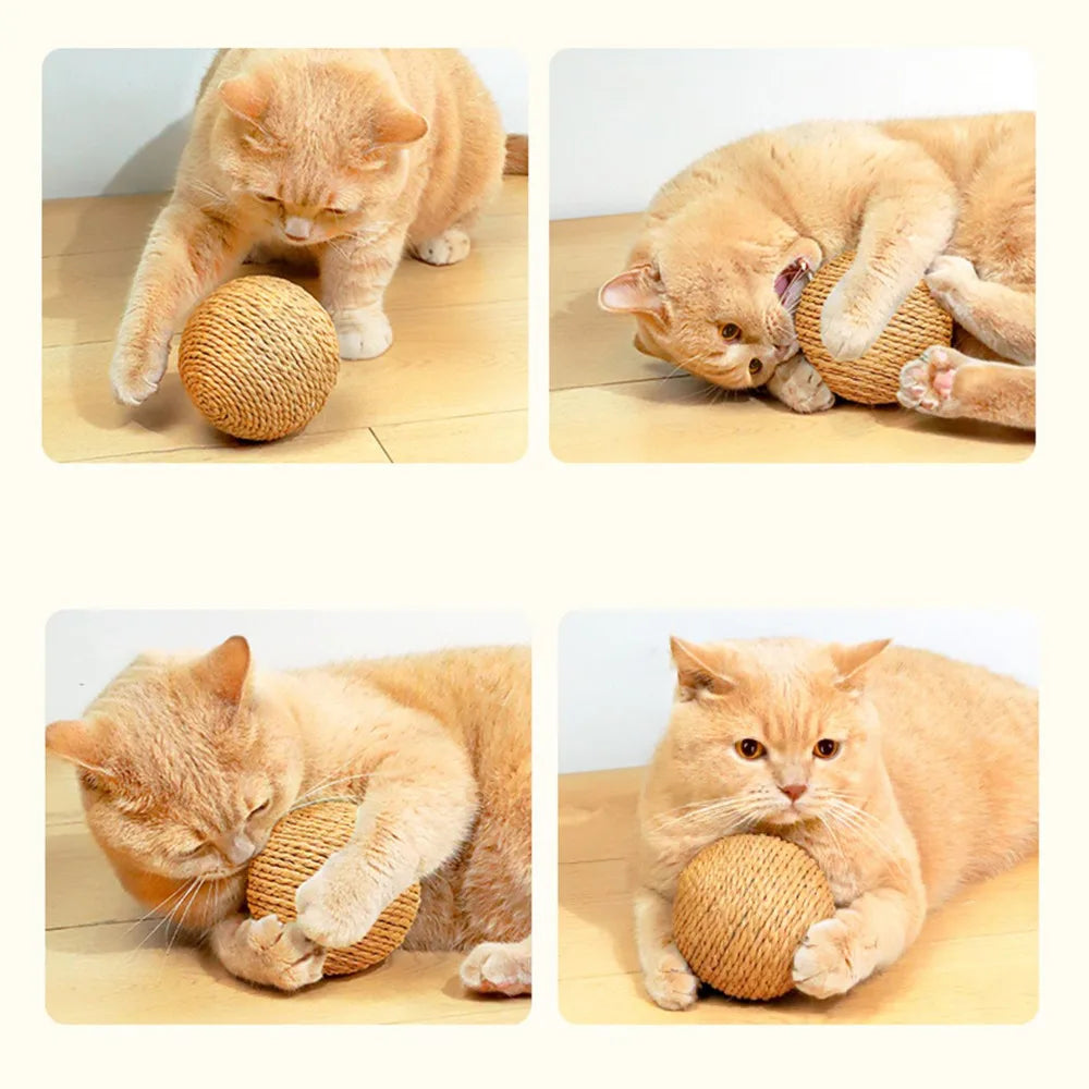Large Sisal Cat Scratching Ball 10cm - Oversized Claw and Bite Toy