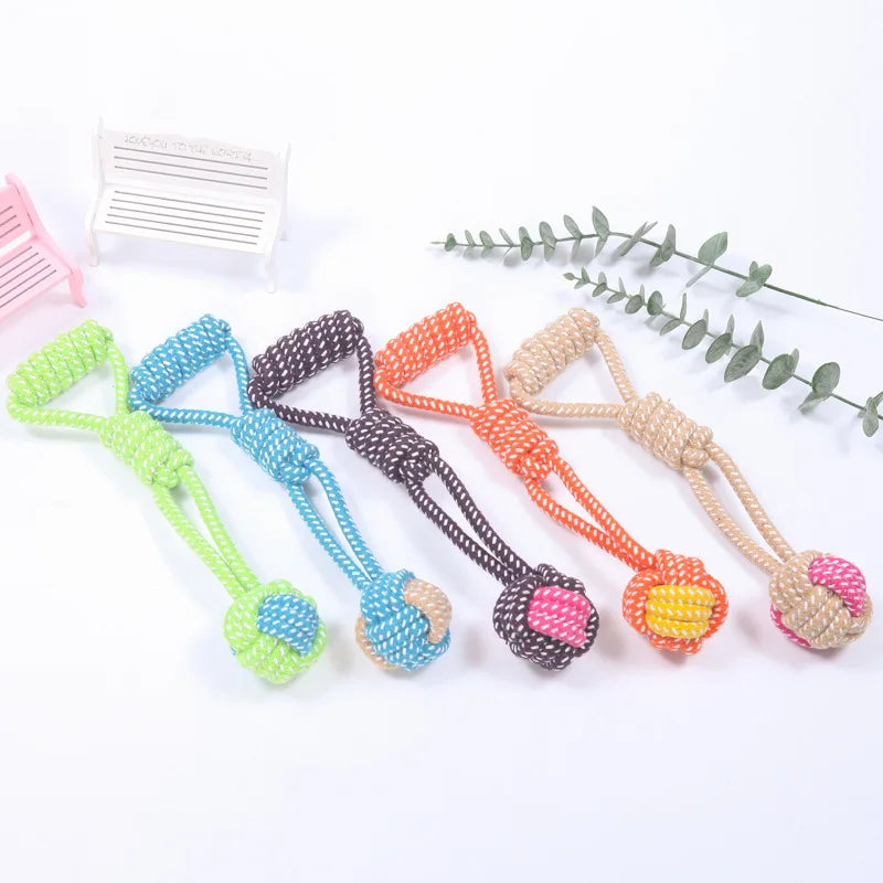 Cotton Rope Dog Ball - Dental Chew and Tug Toy for Puppies and Dogs