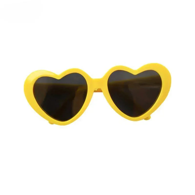 Heart-Shaped Pet Sunglasses - Photo Accessory for Dogs and Cats
