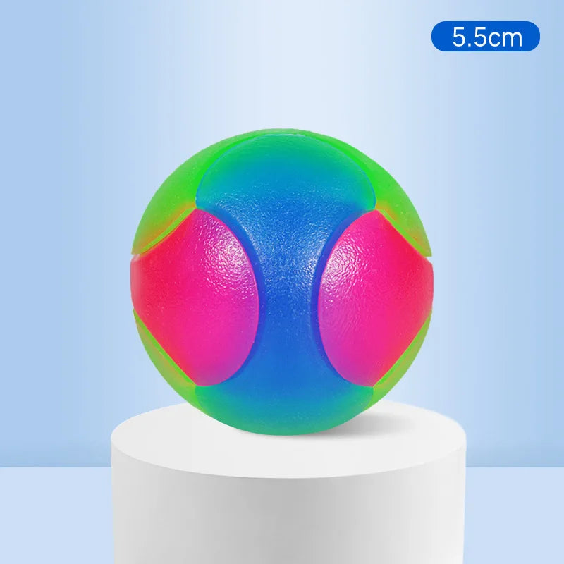 Glowing TPR Dog Ball - Light-Up Bouncy Fetch Toy for Evening Walks