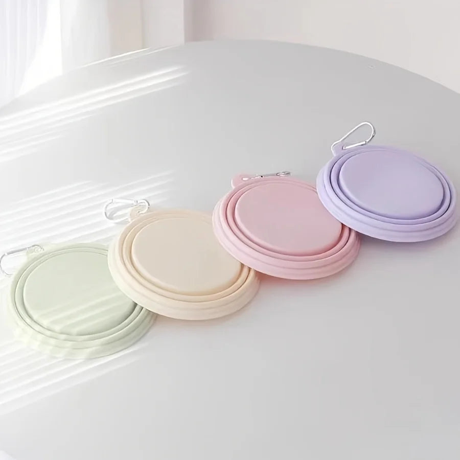 Folding Silicone Dog Bowl - Portable Travel Food and Water Container