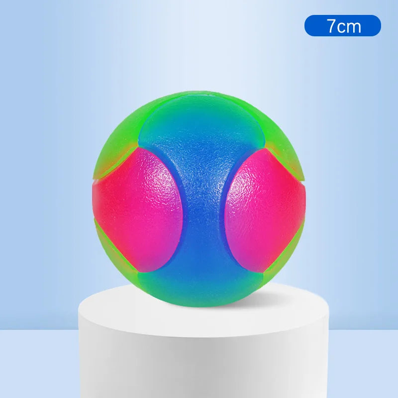 Glowing TPR Dog Ball - Light-Up Bouncy Fetch Toy for Evening Walks
