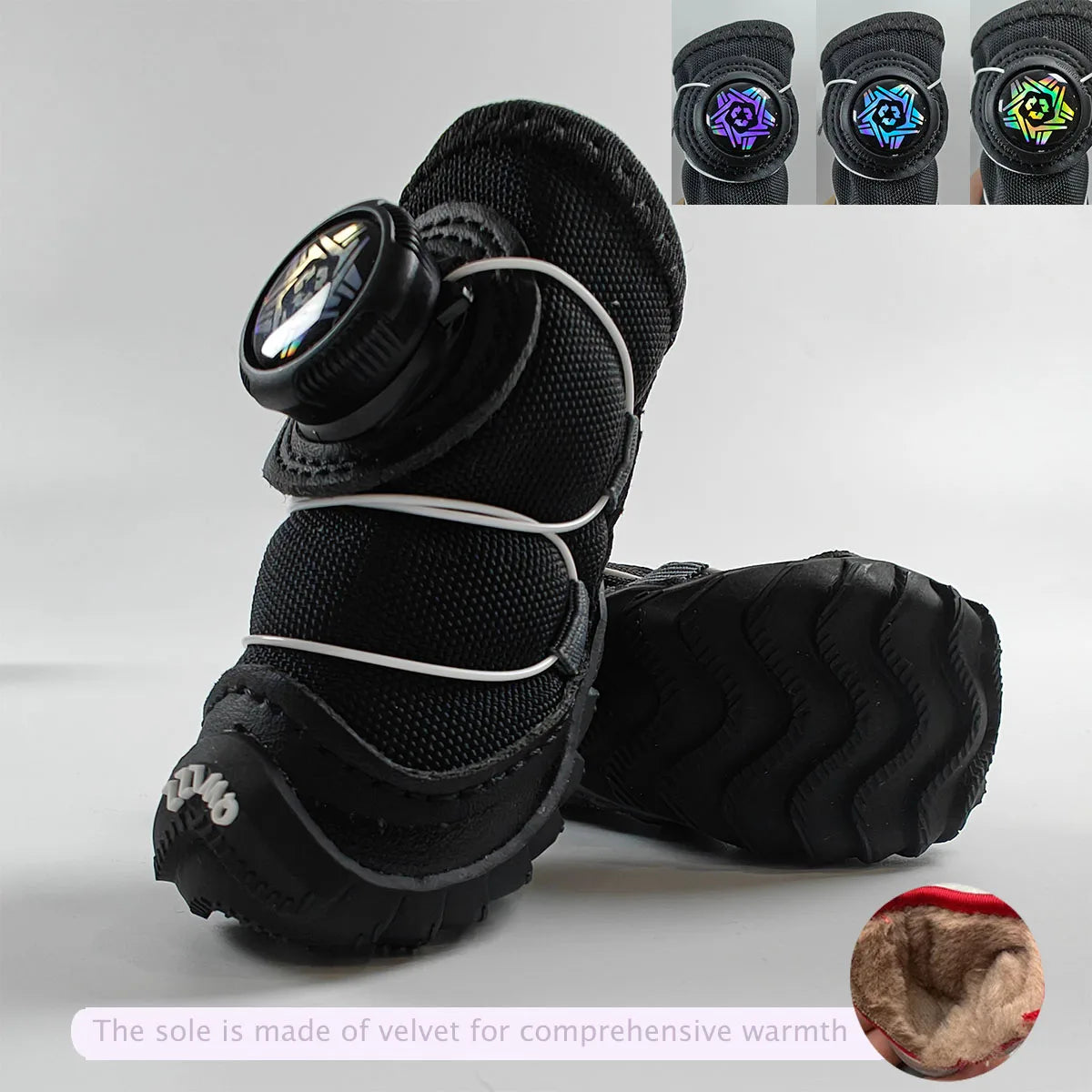 Waterproof Dog Snow Boots - Fleece Lined Winter Shoes for Small Dogs