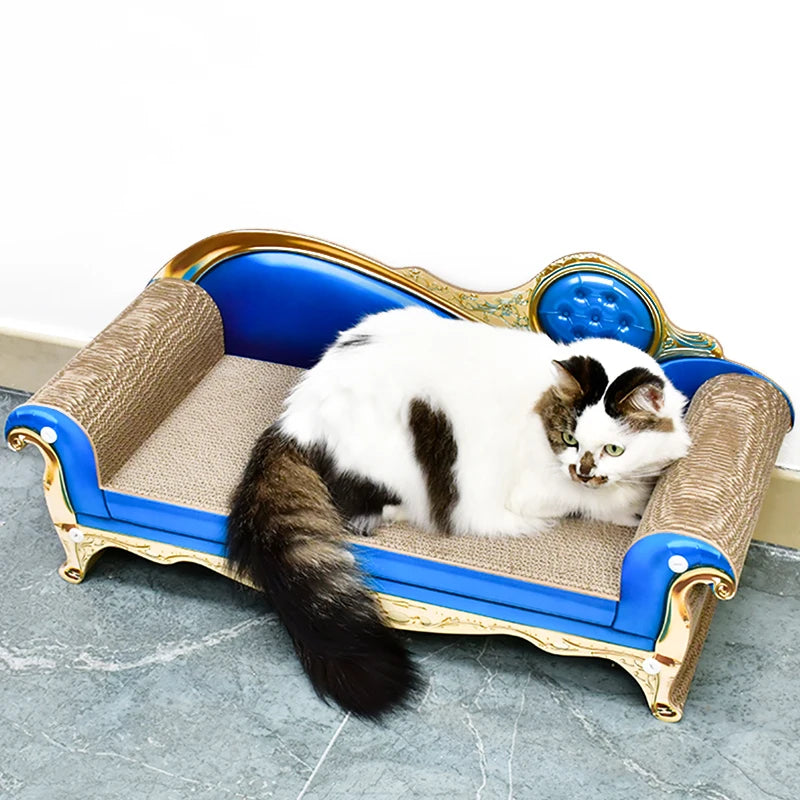 Cat Scratcher Sofa Bed - Corrugated Scratch Lounge for Large Cats