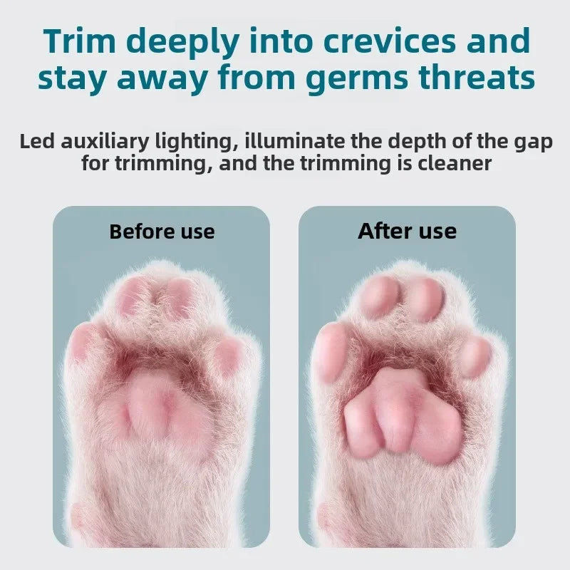 Waterproof Paw Trimmer - Quiet Electric Shaver for Paw Pads and Faces