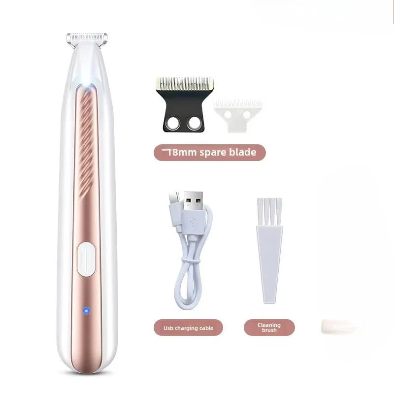 Waterproof Paw Trimmer - Quiet Electric Shaver for Paw Pads and Faces