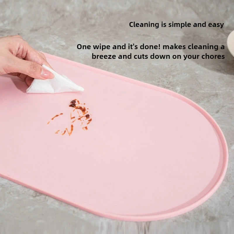 Cat Feeding Mat - Non-Slip Waterproof Mat for Food and Water Bowls