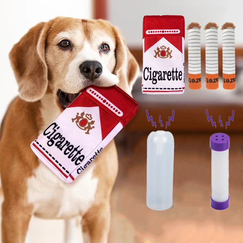 Novelty Plush Dog Toy - Funny Squeaky Chew for Puppies and Small Dogs