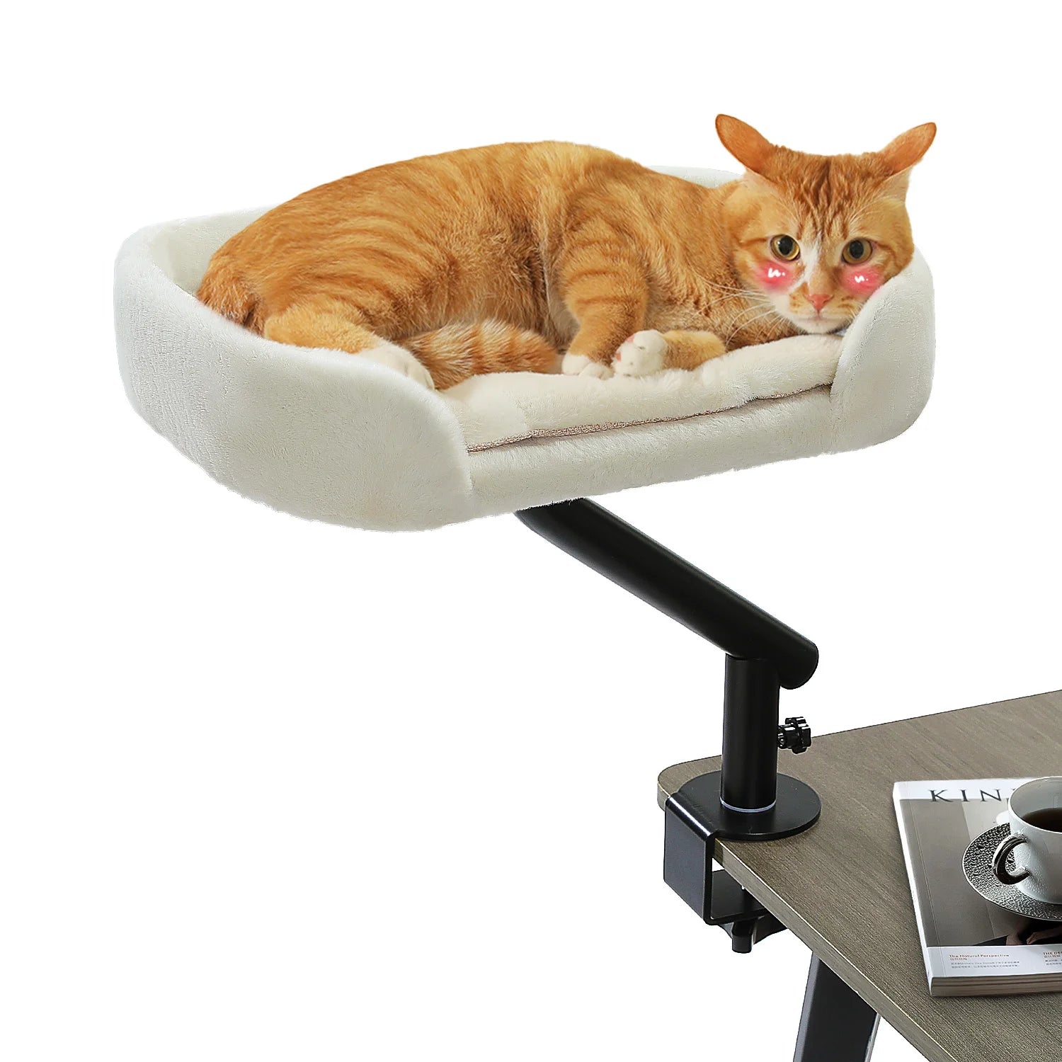 Rotatable Cat Desk Bed - 360 Degree Adjustable Hammock Stand