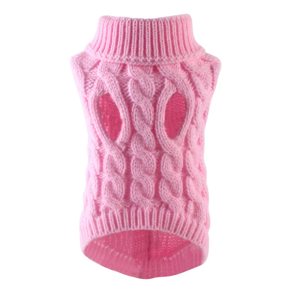 Cable Knit Dog Sweater - Warm Autumn and Winter Pullover