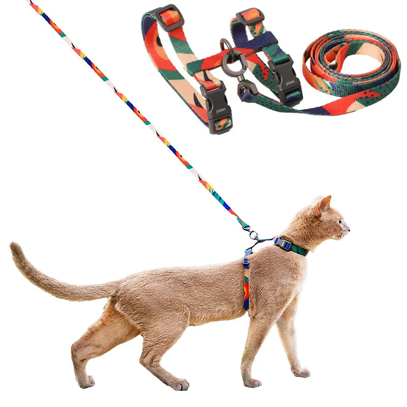 Escape Proof Cat Harness and Leash Set - Adjustable Soft Kitten Harness